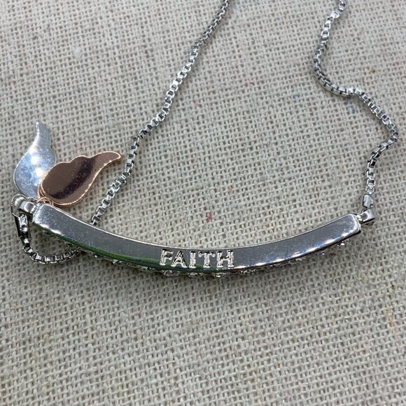 IBB CN Silver Toned "Faith" Slide Bracelet - Picture 3 of 8